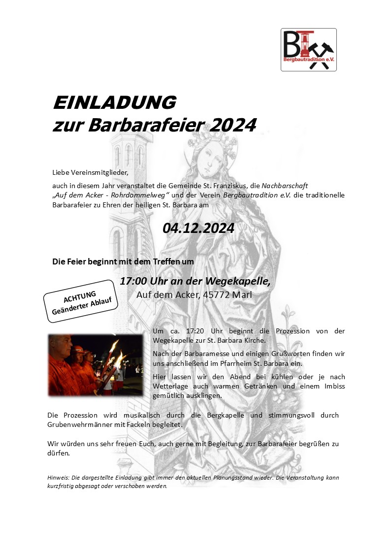 2024 11 16 Einladung Barbarafeier 04.12.2024